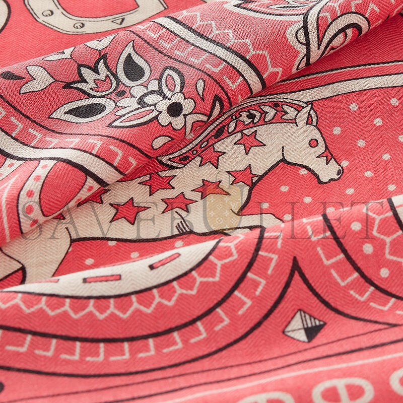 HERMES CHEVAL DE COEUR BANDANA SHAWL 140 H244259S 05